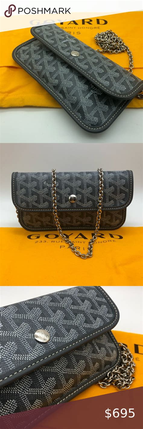 gray goyard wallet|Goyard wallet on a chain.